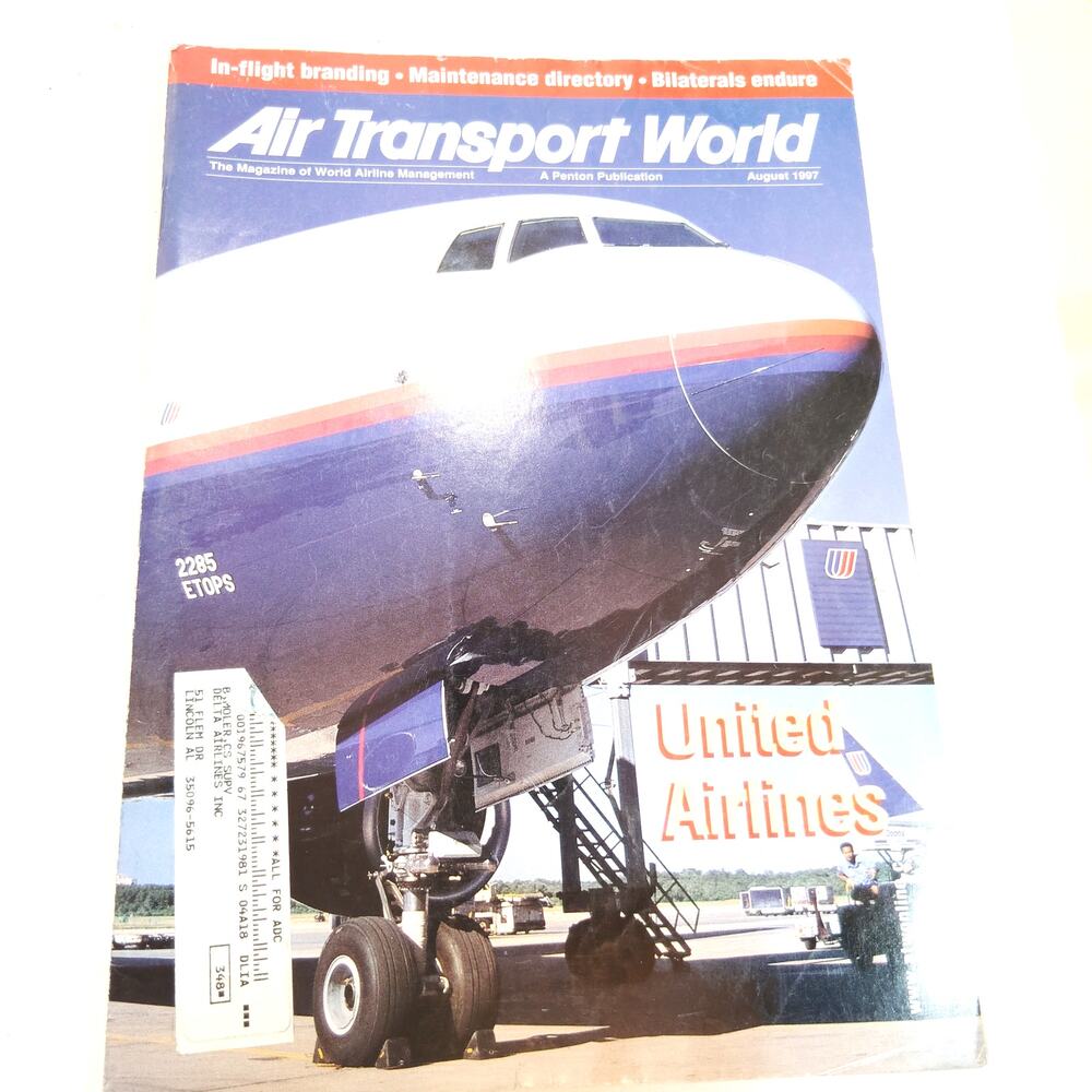 Air Transport World Magazine August 1997 - United Airlines Cover - Vintage